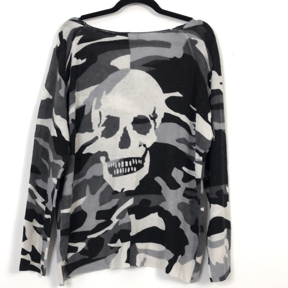 NWT SKULL CASHMERE Camo Sweater - Picture 3 of 10